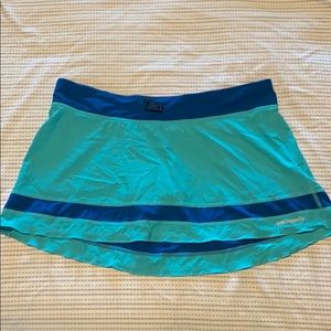 Patagonia aqua/ blue running skort